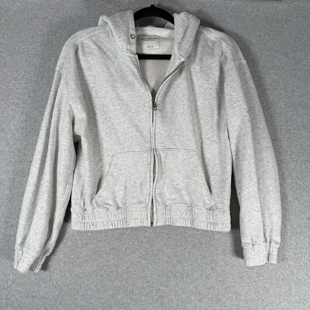 Abercrombie & Fitch jacket womens small gray cotton athletic cropped